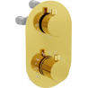 Mexen Kai thermostatic bath-shower faucet 3-outlet, gold - 77602-50
