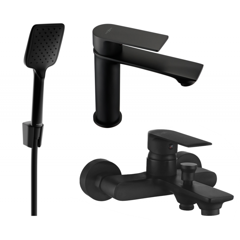 Mexen Royo R62 bath set, black - 72203R62-70