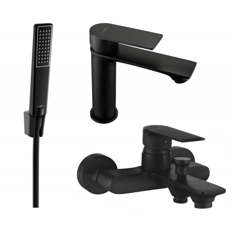 Mexen Royo R72 bath set, black - 72203R72-70