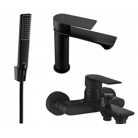Mexen Royo R72 Badewannenset, schwarz - 72203R72-70