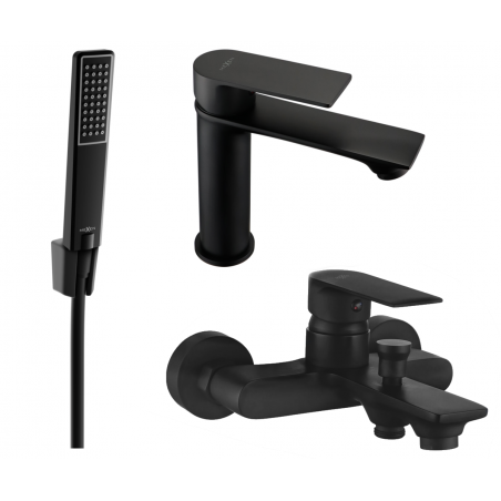 Mexen Royo R72 bath set, black - 72203R72-70