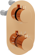 Mexen Kai thermostatic bathtub-shower faucet 3-way, rose gold - 77602-60