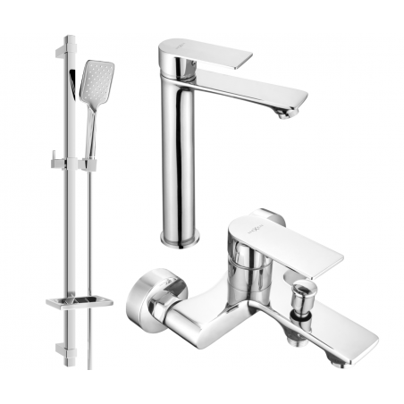 Mexen Royo DQ62 bath set, chrome - 72213DQ62-00