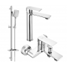 Mexen Royo DQ62 bath set, chrome - 72213DQ62-00