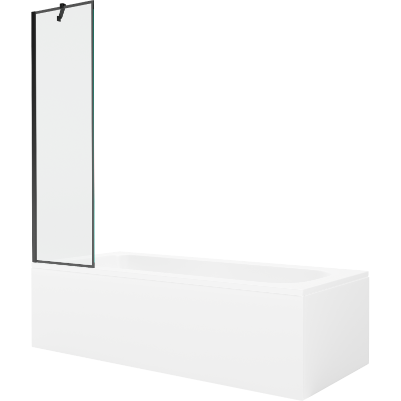 Mexen Vega rechteckige Wanne 150 x 70 cm mit Verkleidung und 1-flügeliger Duschwand 50 cm, schwarzes Muster - 550115070X9505007?