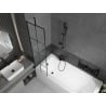 Mexen Vega rectangular bath 150 x 70 cm with enclosure and 1-panel screen 50 cm, black pattern - 550115070X9505007077
