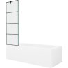 Mexen Vega rechteckige Wanne 150 x 70 cm mit Verkleidung und 1-flügeliger Trennwand 60 cm, schwarzes Muster - 550115070X9506007?