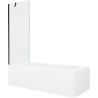 Mexen Vega rechthoekig bad 150 x 70 cm met ombouw en 1-vleugelig scherm 70 cm, transparant, zwart - 550115070X9507000070