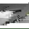 Mexen Vega rechteckige Badewanne 150 x 70 cm mit Verkleidung und 1-flügeligem Paravent 70 cm, schwarzes Muster - 550115070X9507?