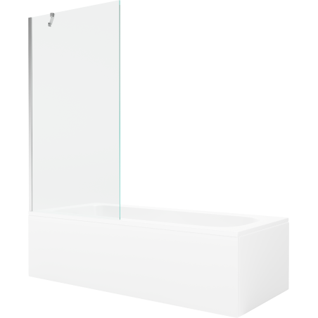 Mexen Vega rechteckige Badewanne 150 x 70 cm mit Verkleidung und 1-flügeliger 90 cm Duschwand, transparent, chrom - 550115070X9?