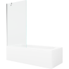 Mexen Vega rechteckige Badewanne 150 x 70 cm mit Verkleidung und 1-flügeliger 90 cm Duschwand, transparent, chrom - 550115070X9?