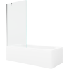 Mexen Vega rectangular bathtub 150 x 70 cm with housing and 1-wing screen 90 cm, transparent, chrome - 550115070X9509000001