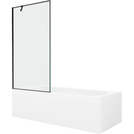 Mexen Vega Rechteckbadewanne 150 x 70 cm mit Verkleidung und 1-flügeliger Duschwand 90 cm, schwarzes Muster - 550115070X9509007?
