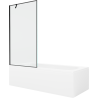Mexen Vega Rechteckbadewanne 150 x 70 cm mit Verkleidung und 1-flügeliger Duschwand 90 cm, schwarzes Muster - 550115070X9509007?