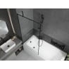 Mexen Vega Rechteckbadewanne 150 x 70 cm mit Verkleidung und 1-flügeliger Duschwand 90 cm, schwarzes Muster - 550115070X9509007?