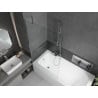 Mexen Vega Rechteckbadewanne 150 x 70 cm mit Verkleidung und 1-flügeliger Duschabtrennung 100 cm, transparent, Chrom - 55011507?
