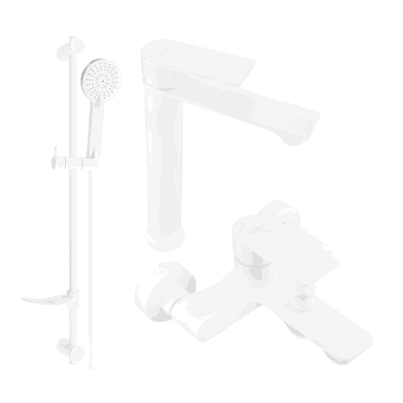 Mexen Royo DF40 bath set, white - 72213DF40-20