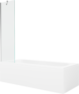 Mexen Vega banheira retangular 160 x 70 cm com revestimento e paravento de 1 batente 50 cm, transparente, cromado