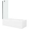 Mexen Vega rechthoekig bad 160 x 70 cm met ombouw en 1-delige scherm 60 cm, transparant, zwart - 550116070X9506000070