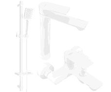 Mexen Royo DQ62 bath set, white - 72213DQ62-20