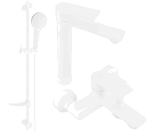 Mexen Royo DF05 bath set, white - 72213DF05-20