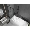 Mexen Vega rechteckige Badewanne 160 x 70 cm mit Verkleidung und 1-flügeliger Duschwand 60 cm, schwarzes Muster - 550116070X950?