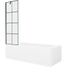Mexen Vega rechteckige Badewanne 160 x 70 cm mit Verkleidung und 1-flügeliger Duschwand 60 cm, schwarzes Muster - 550116070X950?