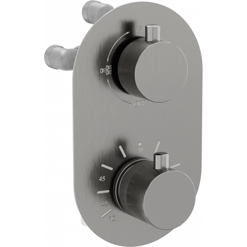 Mexen Kai Thermostat-Badewannen- und Duscharmatur 3-Ausgänge, Graphit - 77602-66