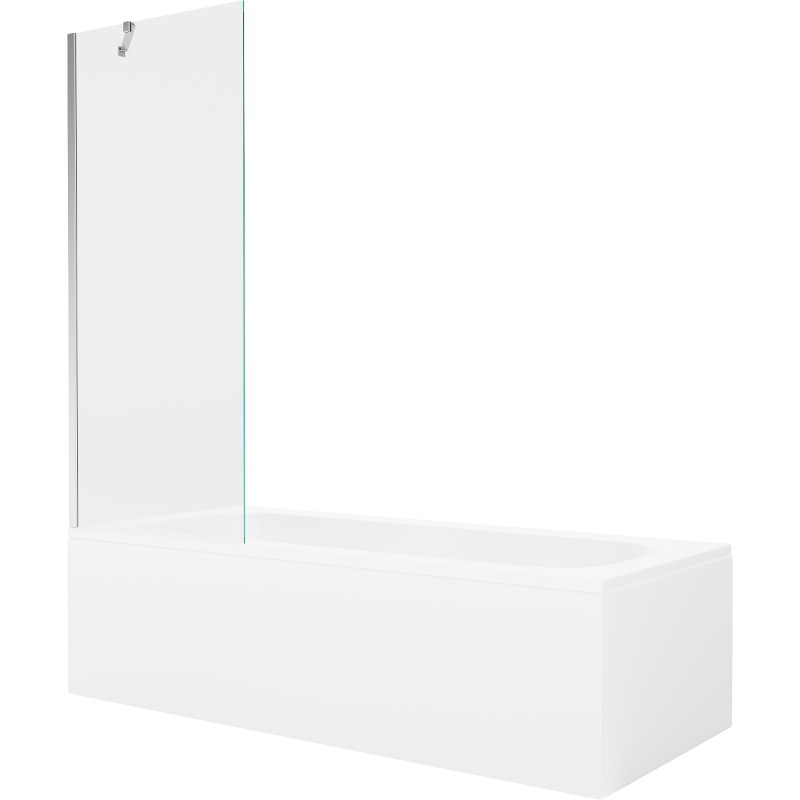 Mexen Vega ristkülikukujuline vann 160 x 70 cm koos esipaneeli ja 1-osalise 70 cm läbipaistva kroomitud vaheseinaga