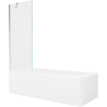 Mexen Vega rectangular bath 160 x 70 cm with casing and single-panel screen 70 cm, transparent, chrome - 550116070X9507000001
