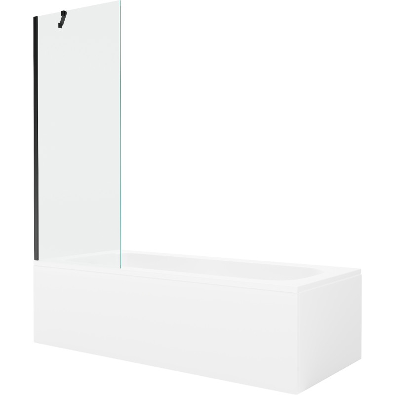 Mexen Vega ristkülikukujuline vann 160 x 70 cm koos korpuse ja 1-lehega ekraaniga 70 cm, läbipaistev, must