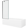Mexen Vega rechteckige Badewanne 160 x 70 cm mit Verkleidung und einflügeliger Duschwand 70 cm, schwarzes Muster - 550116070X95?