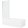 Mexen Vega rechthoekig bad 160 x 70 cm met ombouw en 1-deurs scherm 80 cm, transparant, chroom - 550116070X9508000001
