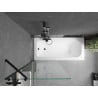 Mexen Vega rectangular bathtub 160 x 70 cm with casing and 1-wing screen 80 cm, transparent, black - 550116070X9508000070