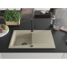 Mexen Cesar lavello in granito a 1 vasca con scolapiatti e miscelatore da cucina Flora, beige - 6514-69-670401-70-B
