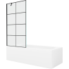 Mexen Vega rechteckige Badewanne 160 x 70 cm mit Verkleidung und 1-flügeliger Trennwand 90 cm, schwarzes Design - 550116070X950?