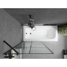 Mexen Vega bañera rectangular 160 x 70 cm con revestimiento y mampara de 1 hoja 90 cm, patrón negro - 550116070X9509007077