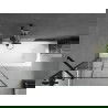 Mexen Vega rechthoekig bad 160 x 70 cm met ombouw en 1-delige paravent 90 cm, zwart patroon - 550116070X9509007077