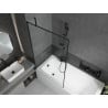Mexen Vega rechteckige Badewanne 160 x 70 cm mit Verkleidung und 1-flügeliger Abtrennung 100 cm, schwarzes Muster - 550116070X9?