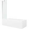 Mexen Vega rechthoekige badkuip 170 x 70 cm met ombouw en 1-delige scherm 50 cm, transparant, chroom - 550117070X9505000001