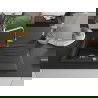 Mexen Cesar Granitspüle 1-Becken mit Abtropffläche und Küchenarmatur Flora, schwarz/silber Metallic - 6514-73-670401-00