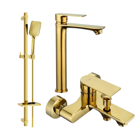 Mexen Royo DQ62 Badewannenset, gold - 72213DQ62-50