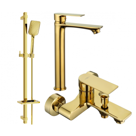Mexen Royo DQ62 bath set, gold - 72213DQ62-50