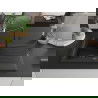 Mexen Cesar Granitspüle 1-Becken mit Abtropffläche und Küchenarmatur Flora, schwarz/silberner Metallic - 6514-73-670401-70-B