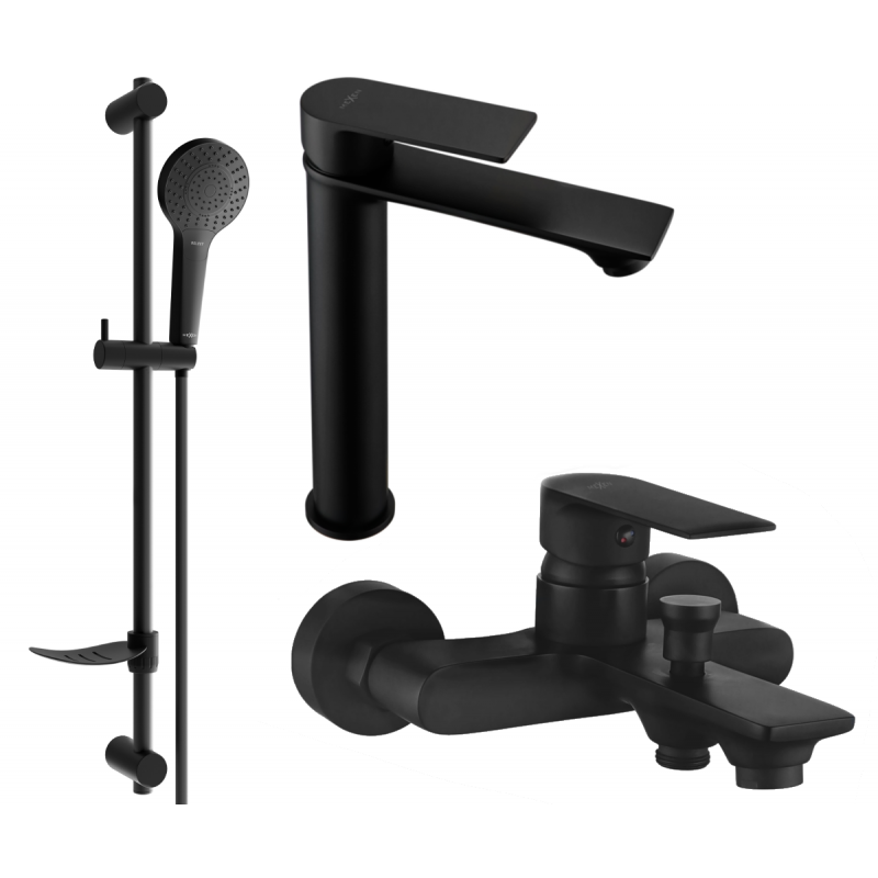 Mexen Royo DF05 conjunto de bañera, negro - 72213DF05-70
