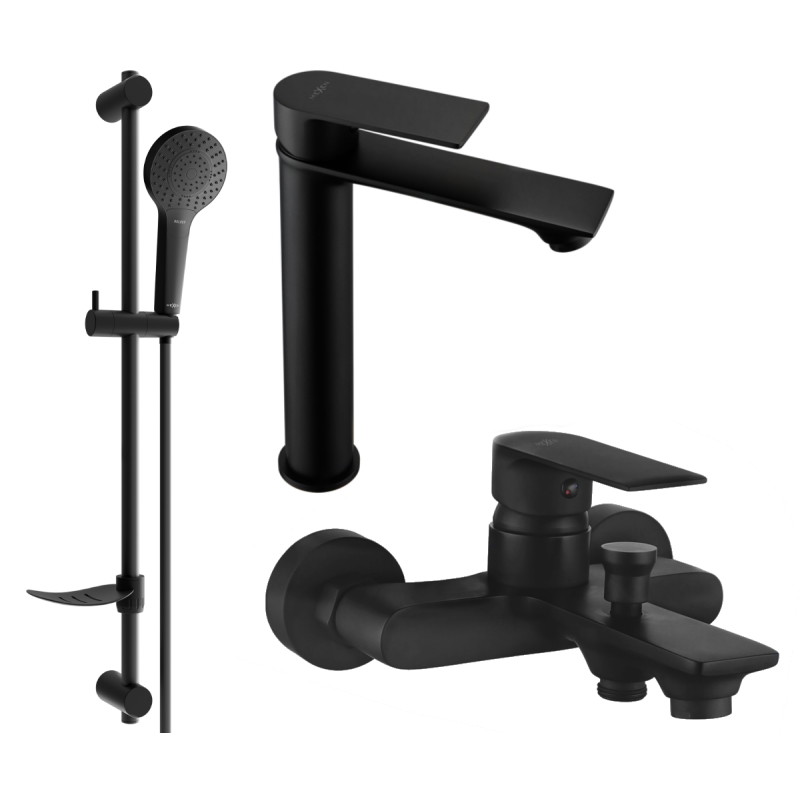 Mexen Royo DF05 vannikomplekt, must - 72213DF05-70