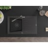 Mexen Cesar fregadero de granito de 1 seno con escurridor y grifo de cocina Flora, negro moteado - 6514-76-670401-08-B
