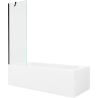 Mexen Vega rectangular bath 170 x 70 cm with casing and 1-wing screen 60 cm, transparent, black - 550117070X9506000070