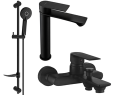 Mexen Royo DF40 Badewannenset, schwarz - 72213DF40-70