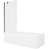 Mexen Vega rechthoekig bad 170 x 70 cm met ombouw en 1-vleugelig scherm 80 cm, transparant, zwart - 550117070X9508000070